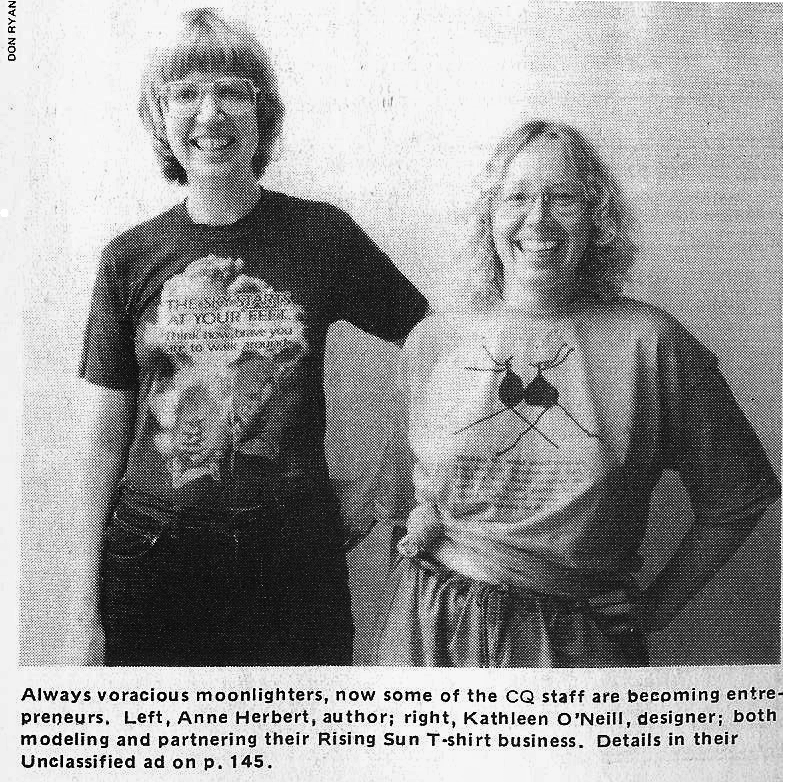 Kathleen O'Neill and Anne Herbert in 1982